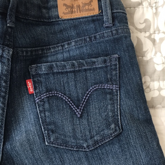 Levi's Youth Adjustable Waist Dark Blue Denim Skinny Jeans - Picture 4 of 8